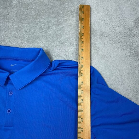 Nike Dri-Fit Polo Shirt Blue XL 100% Polyester Athletic Golf Short Sleeve a0699 - Picture 3 of 7